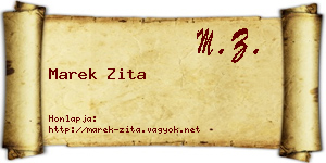 Marek Zita névjegykártya